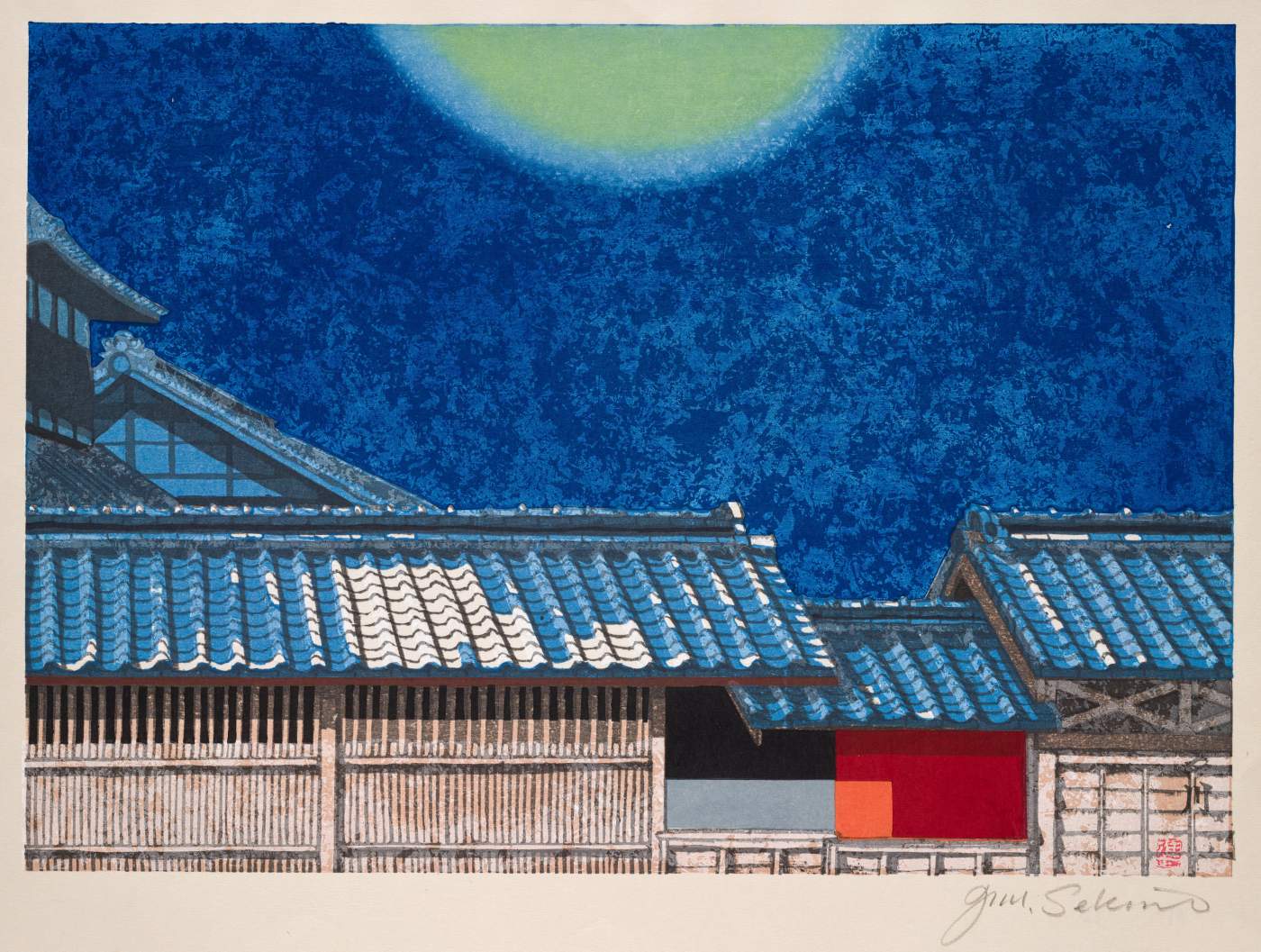 Futagawa, Full Moon (Tokaido station 33) - Sekino Jun'ichiro  Catalogue woodblock print