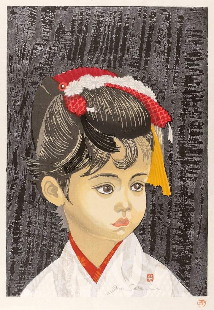 [Girl] - Sekino Jun'ichiro  Catalogue woodblock print