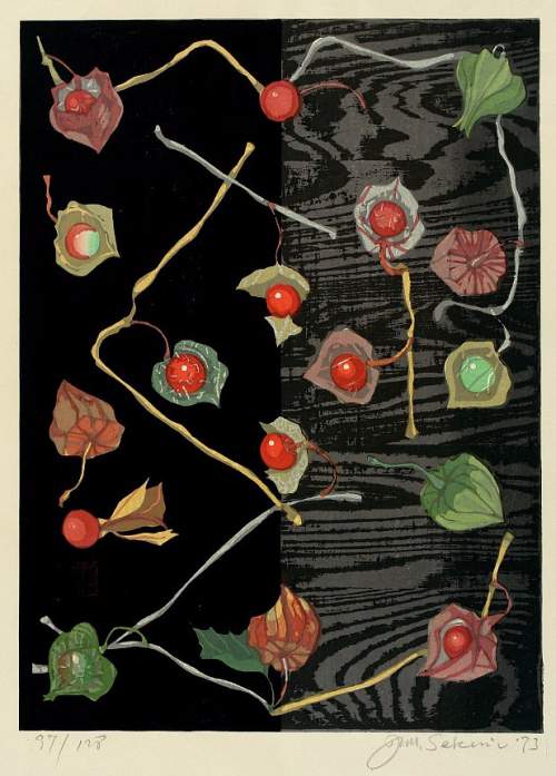 Sekino Jun'ichiro - Green and Red Ground Cherries thumbnail