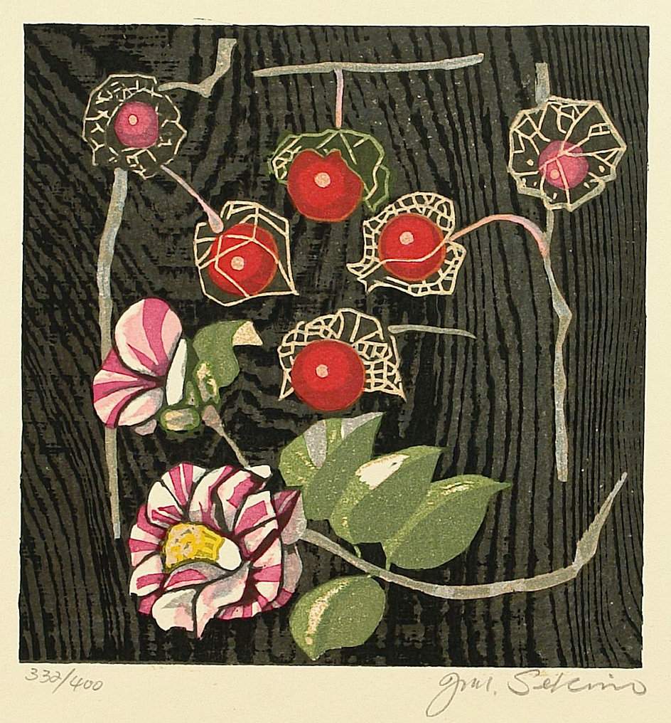 [Ground Cherries 2] - Sekino Jun'ichiro  Catalogue woodblock print