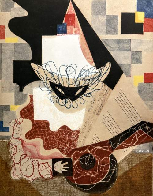 Sekino Jun'ichiro - [Harlequin with Mandolin] thumbnail