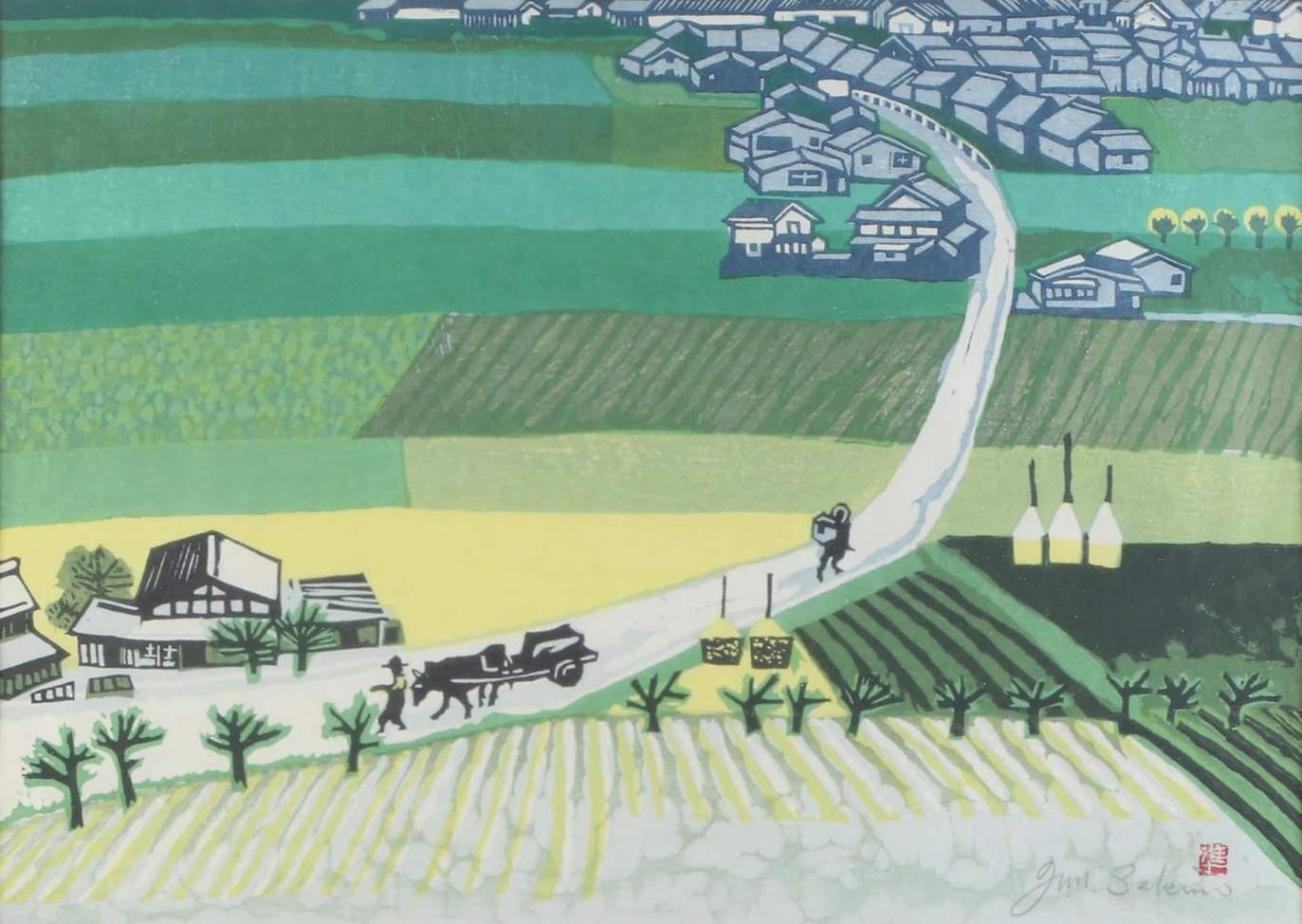 Hirakata - Sekino Jun'ichiro  Catalogue woodblock print