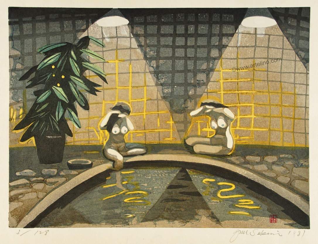 Hot Spring Resort - Sekino Jun'ichiro  Catalogue woodblock print