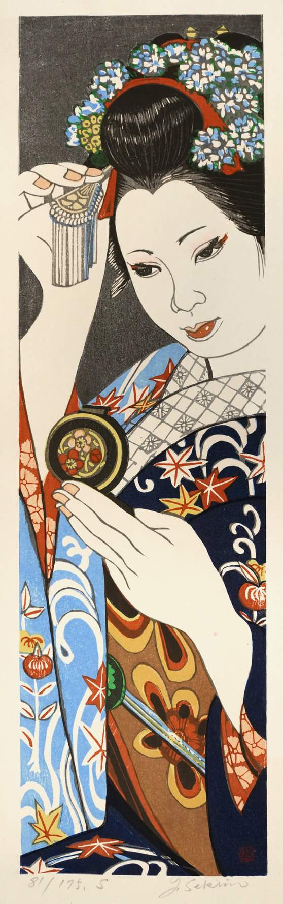 Hydrangeas - Sekino Jun'ichiro  Catalogue woodblock print