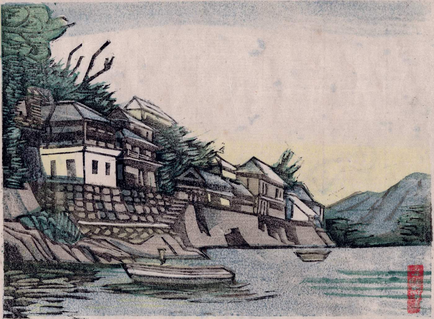 Iizaka Hot Spring - Sekino Jun'ichiro  Catalogue woodblock print