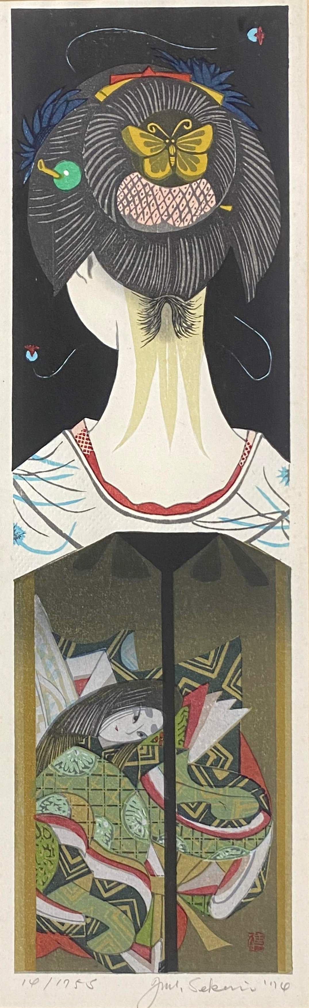 June: Fireflies - Sekino Jun'ichiro  Catalogue woodblock print