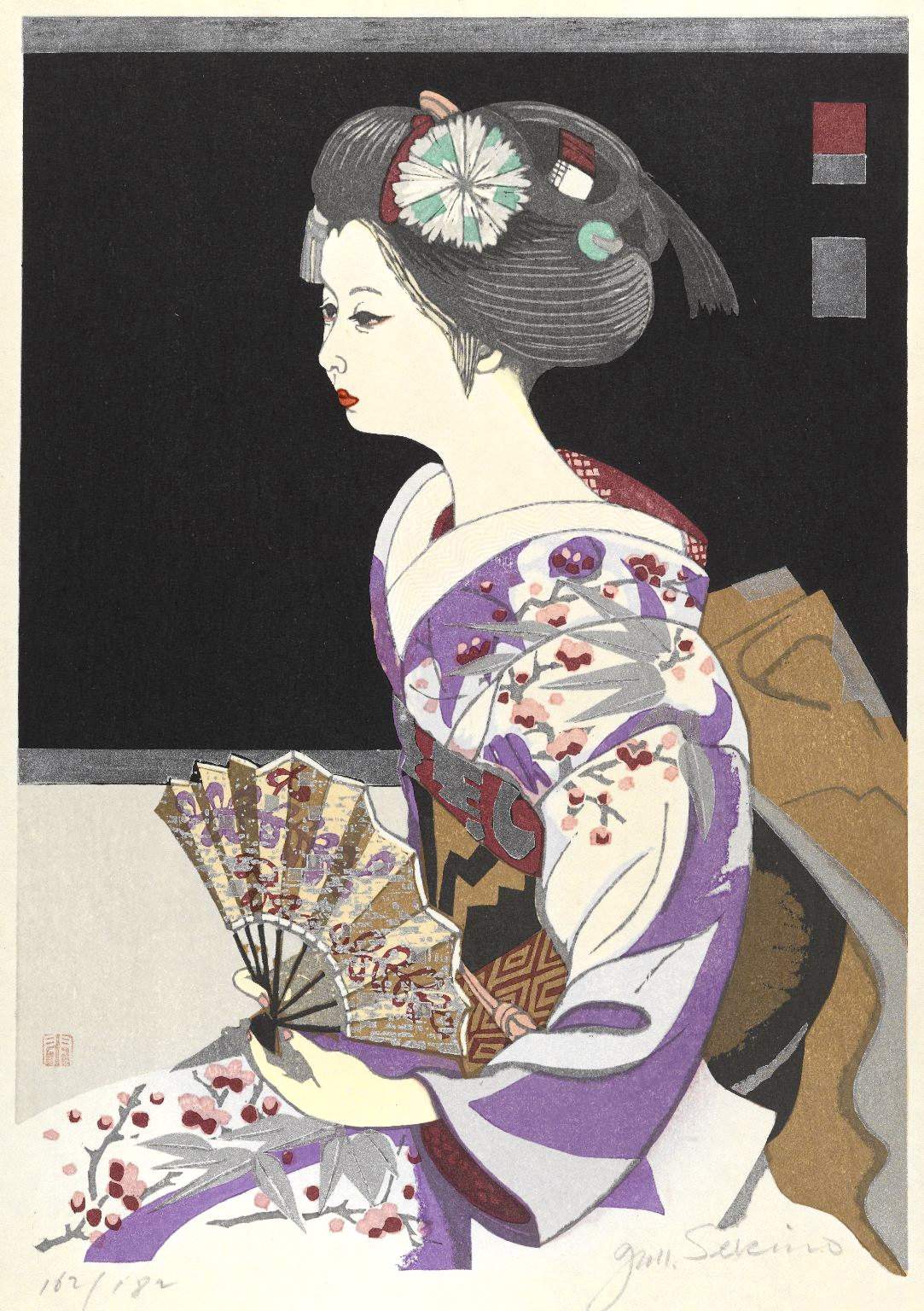 Kanbeni [Winter Rouge] - Sekino Jun'ichiro  Catalogue woodblock print