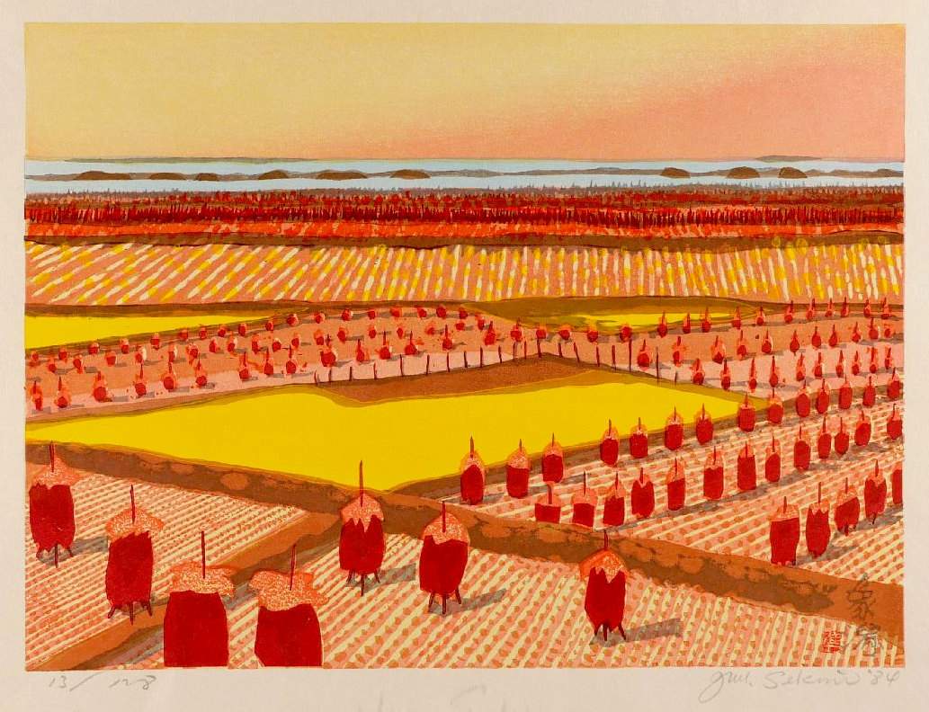 Kisagata (Rice Field at Sunset) - Sekino Jun'ichiro  Catalogue woodblock print