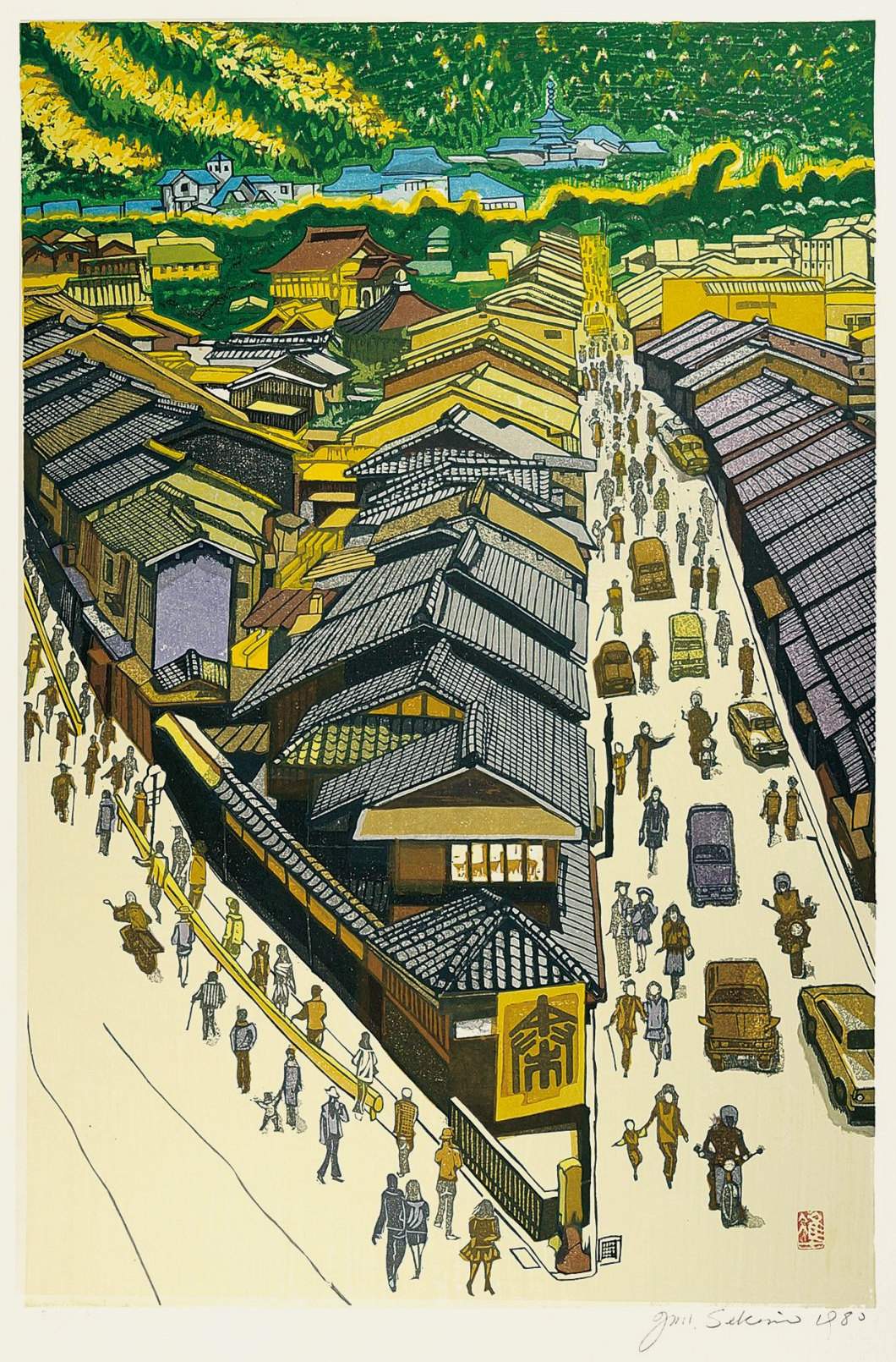 Kyoto Midday - Sekino Jun'ichiro  Catalogue woodblock print