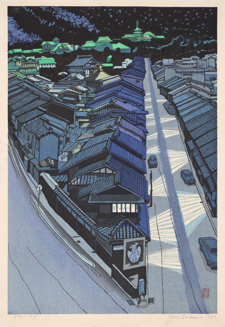 Kyoto Night - Sekino Jun'ichiro  Catalogue woodblock print
