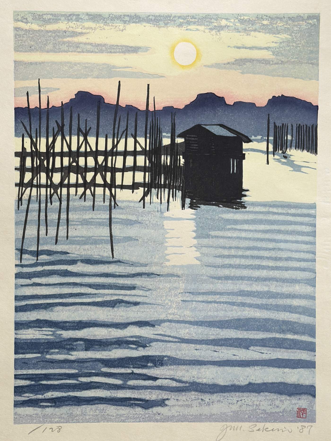 Lake Ogawara - Sekino Jun'ichiro  Catalogue woodblock print