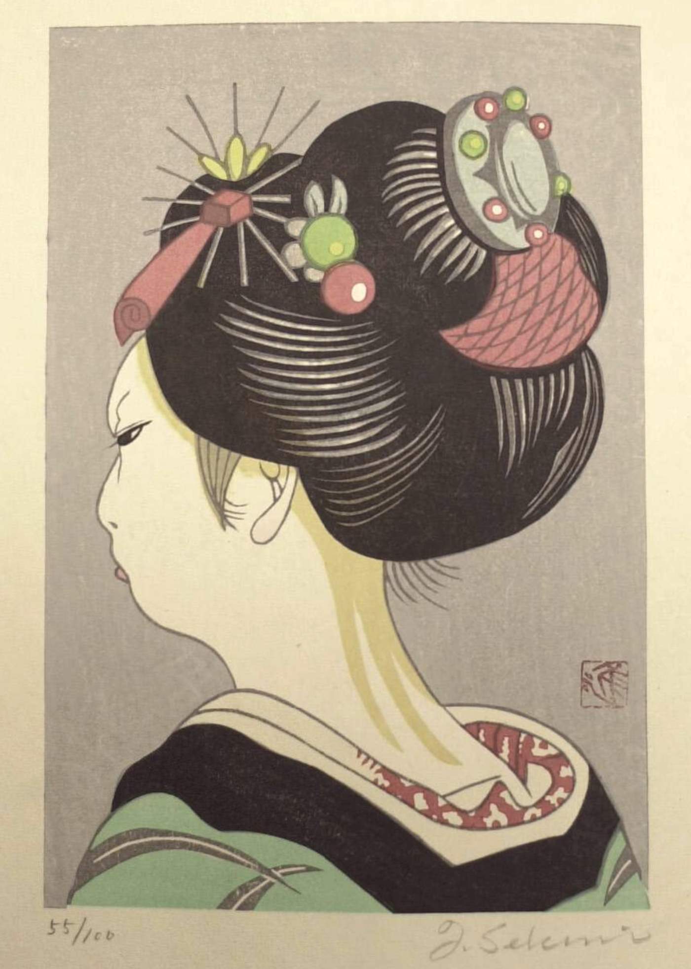 [Maiko] - Sekino Jun'ichiro  Catalogue woodblock print