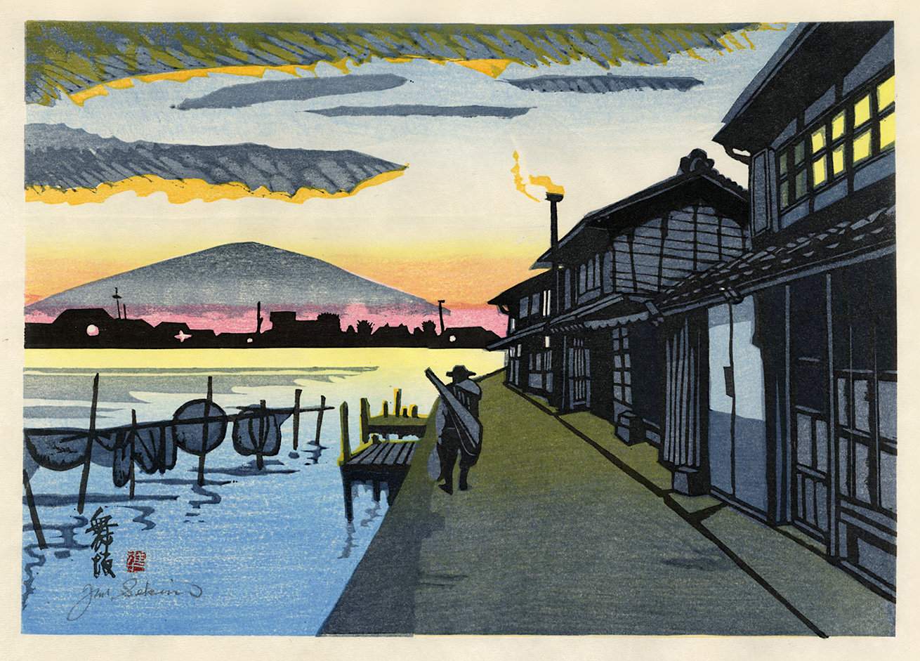 Maisaka, Morning Glow (Tokaido station 30) - Sekino Jun'ichiro  Catalogue woodblock print