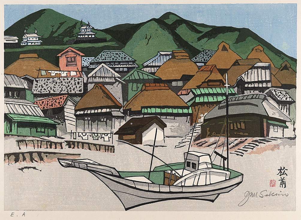 Matsumae - Sekino Jun'ichiro  Catalogue woodblock print