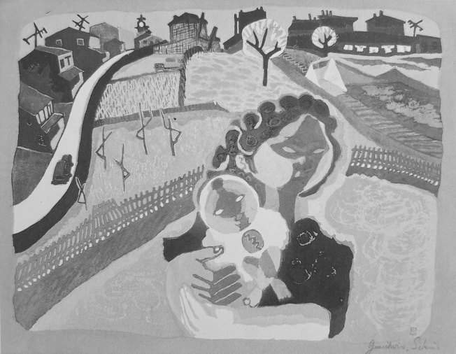 Memphis, Tennessee - Sekino Jun'ichiro  Catalogue woodblock print