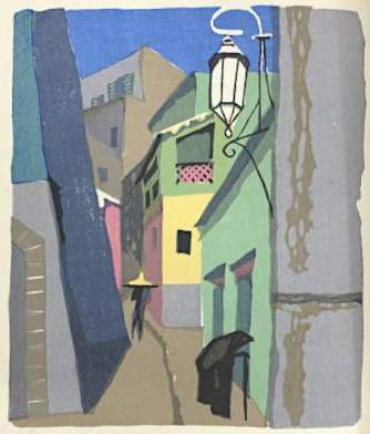 Mexico frontispiece - Sekino Jun'ichiro  Catalogue woodblock print