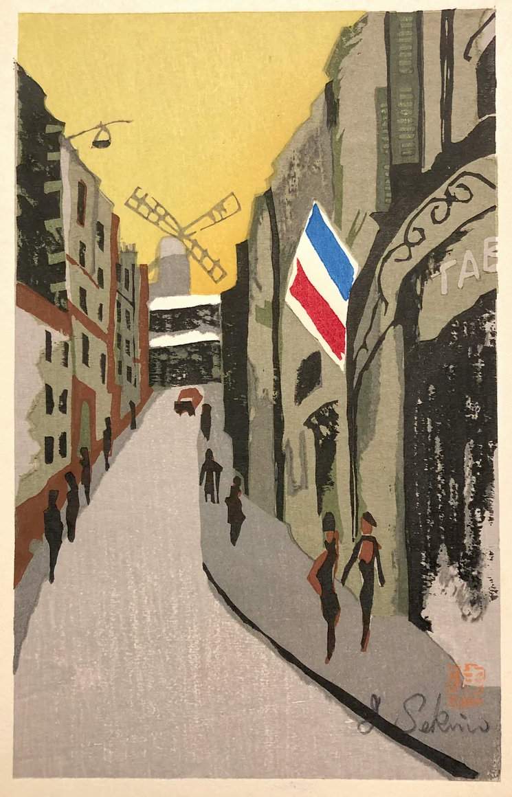 Moulin de la Galette, Paris - Sekino Jun'ichiro  Catalogue woodblock print