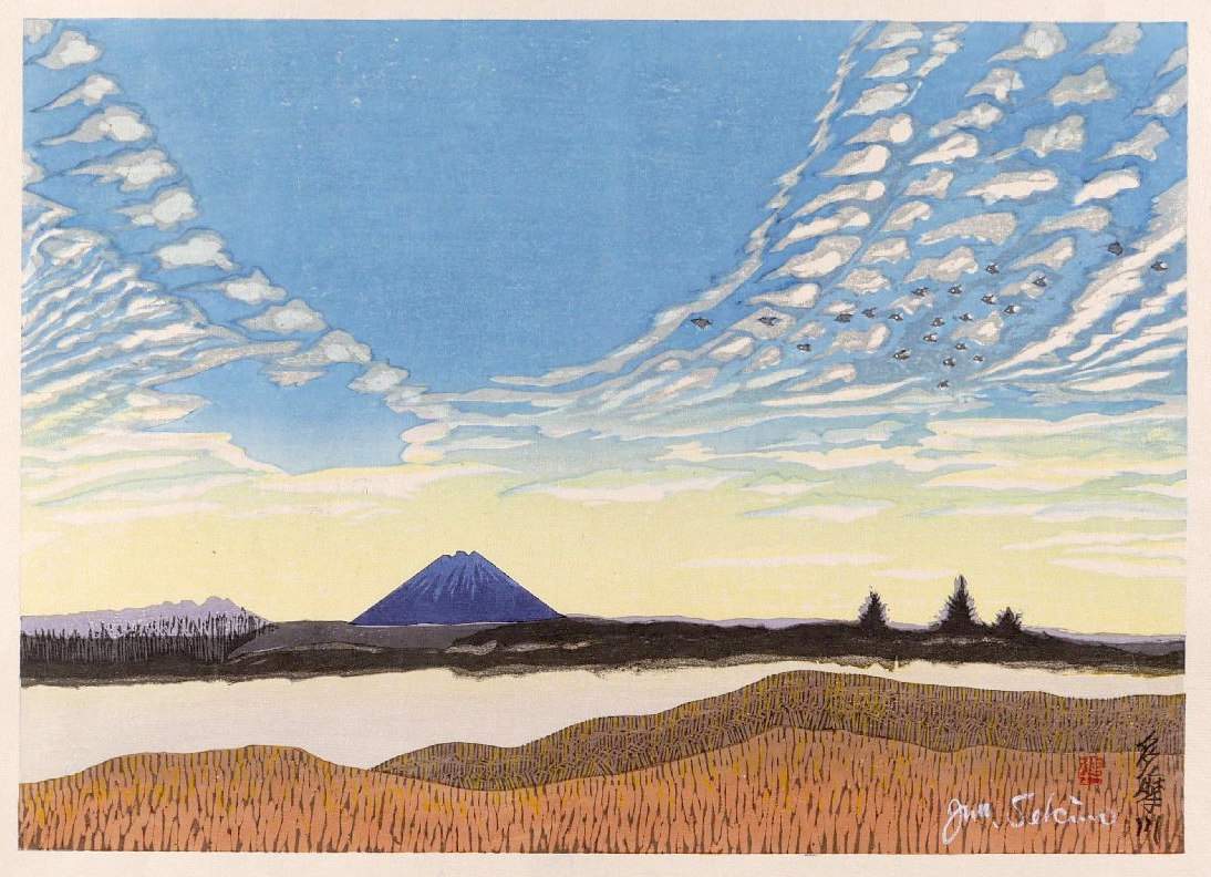 Mount Fuji from Tama River - Sekino Jun'ichiro  Catalogue woodblock print