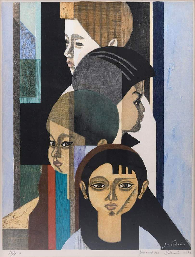 My Family - Sekino Jun'ichiro  Catalogue woodblock print
