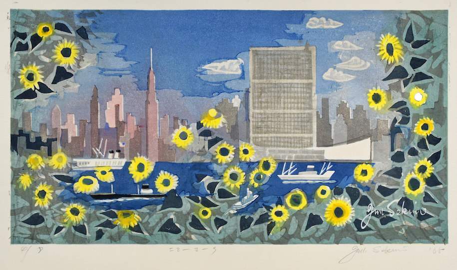 New York - Sekino Jun'ichiro  Catalogue woodblock print