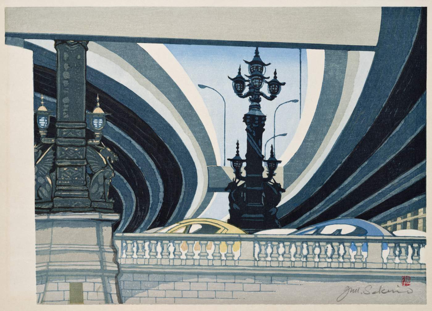 Nihonbashi Expressway (Tokaido start) - Sekino Jun'ichiro  Catalogue woodblock print