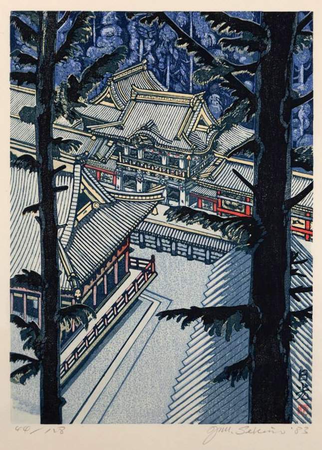 Nikko (Yomeimon Gate) - Sekino Jun'ichiro  Catalogue woodblock print