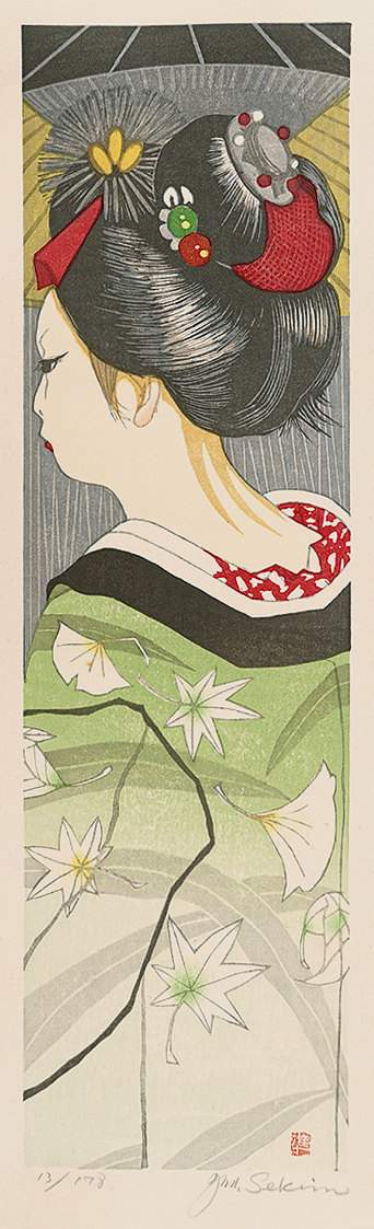October: Autumn Rain - Sekino Jun'ichiro  Catalogue woodblock print