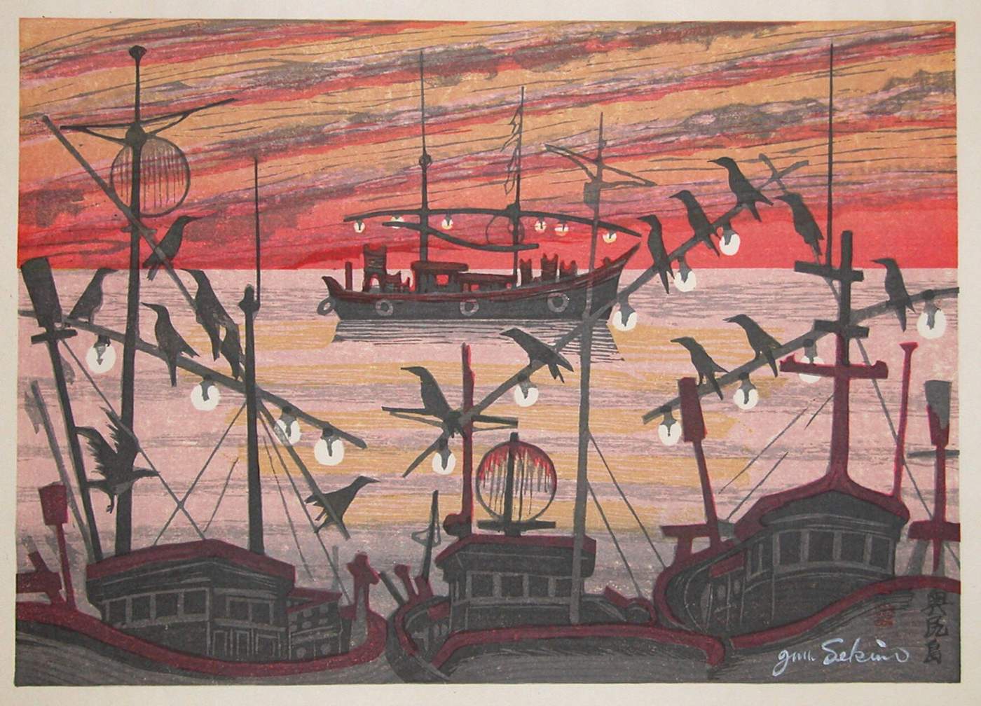 Okushiri Island - Sekino Jun'ichiro  Catalogue woodblock print