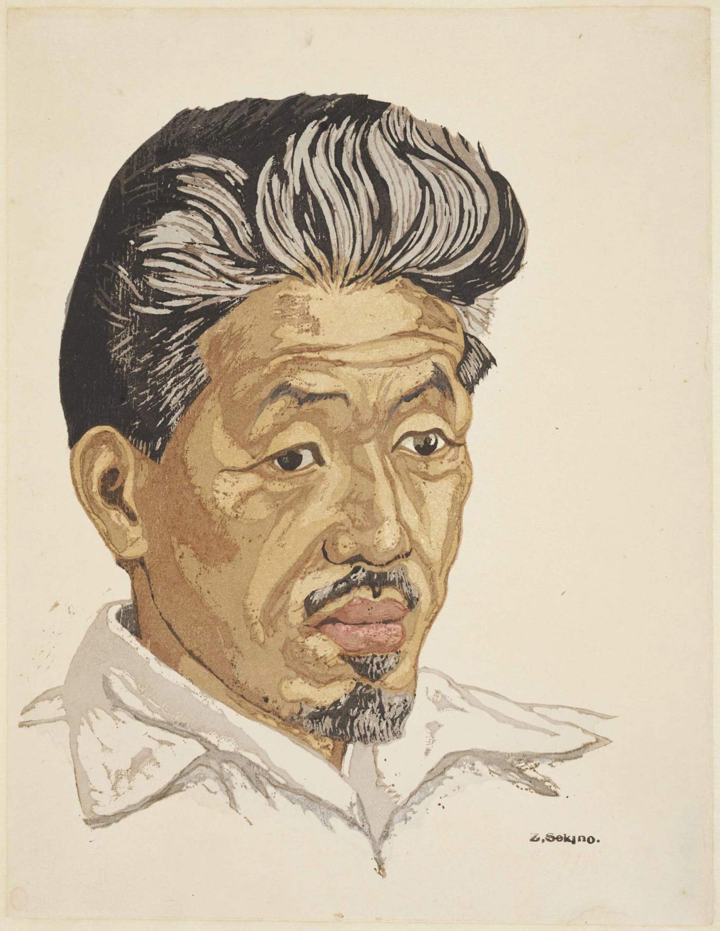Onchi Koshiro in Earlier Days - Sekino Jun'ichiro  Catalogue woodblock print