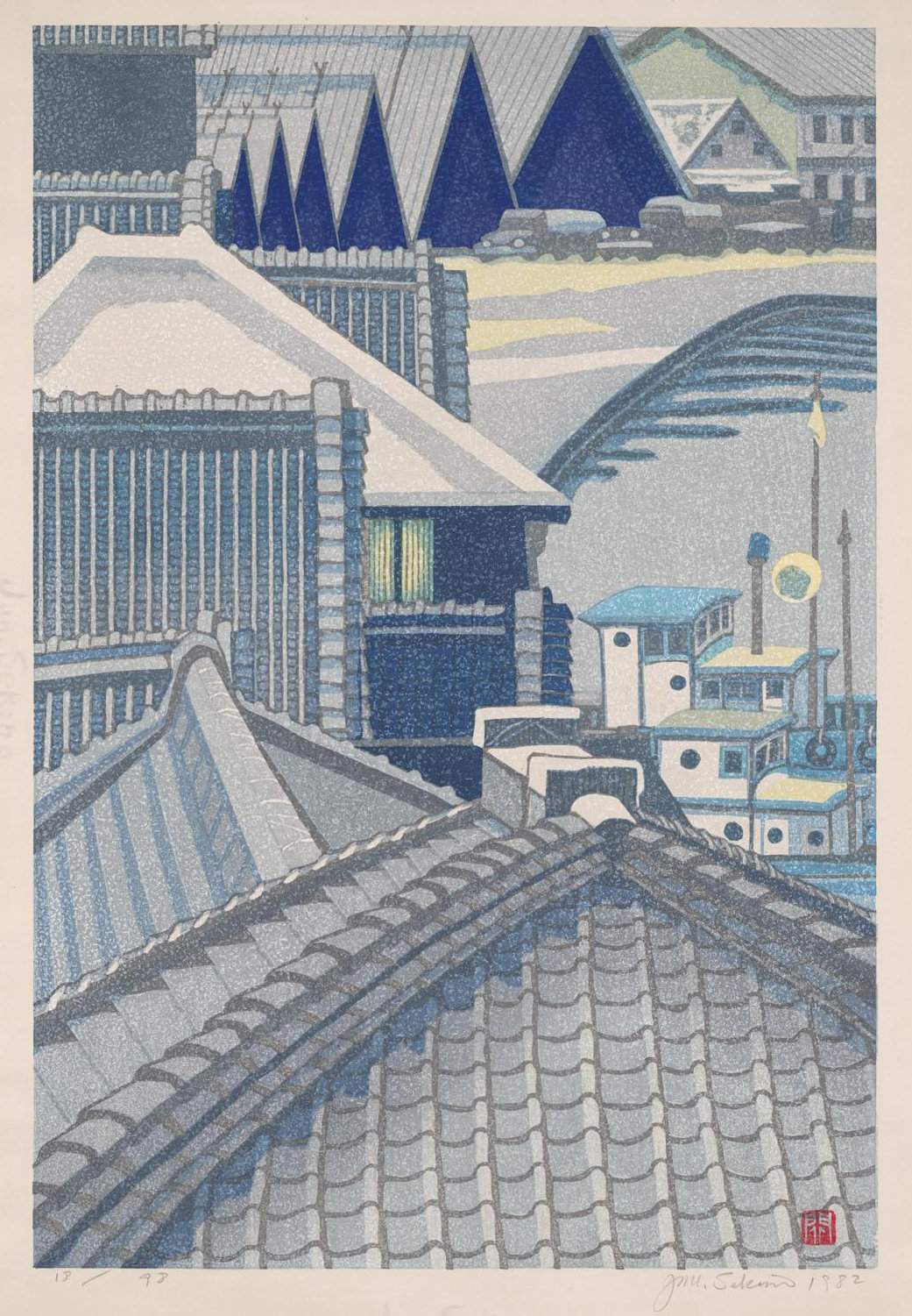 Otaru Canal - Sekino Jun'ichiro  Catalogue woodblock print
