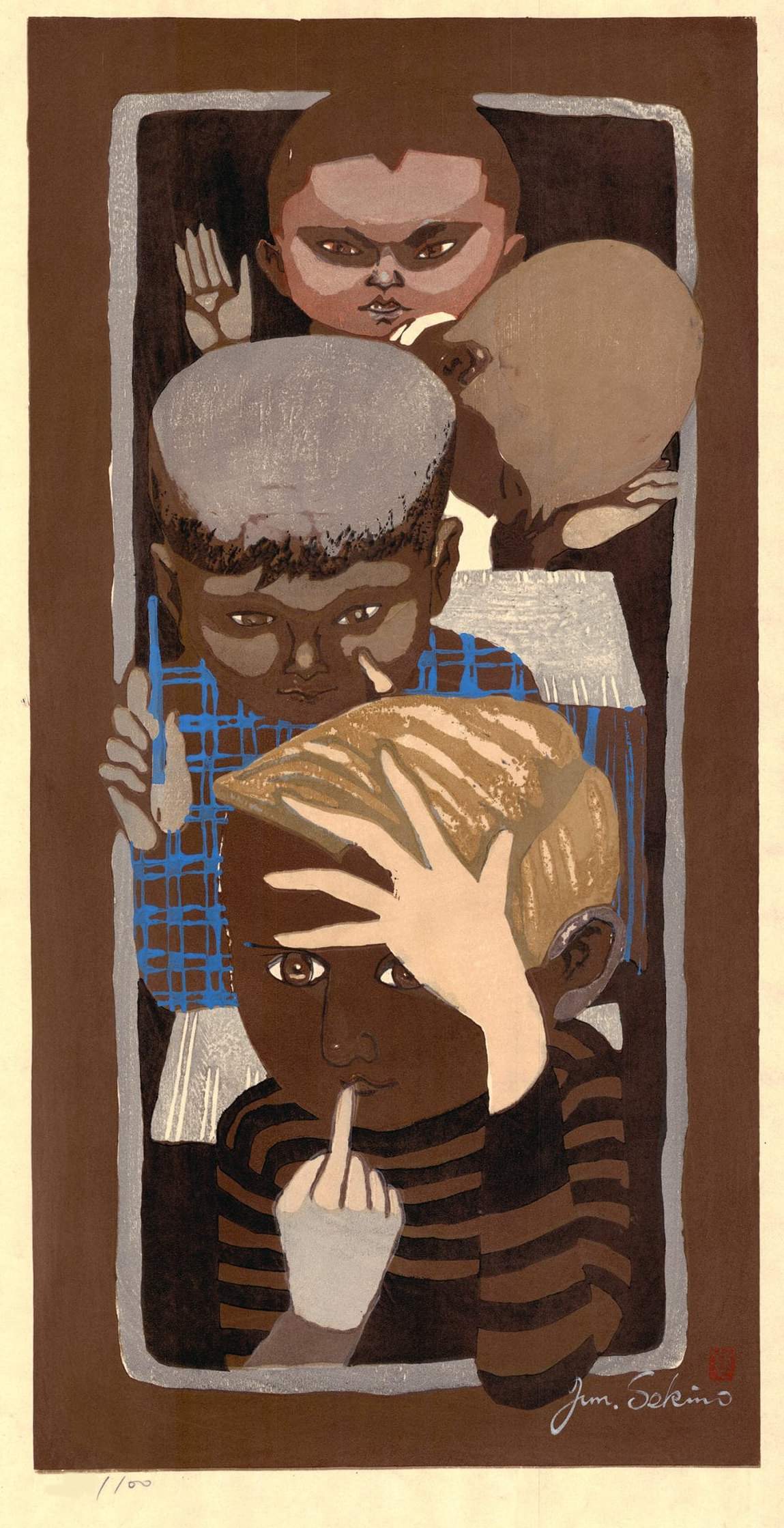 Plattsburgh Elementary School - Sekino Jun'ichiro  Catalogue woodblock print