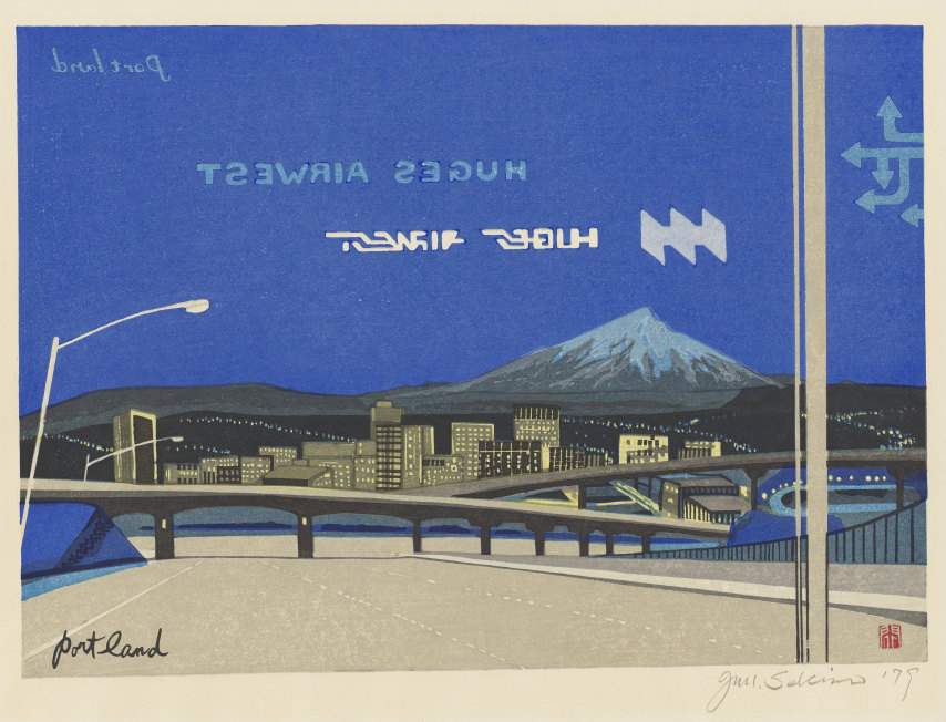Portland Airport - Sekino Jun'ichiro  Catalogue woodblock print