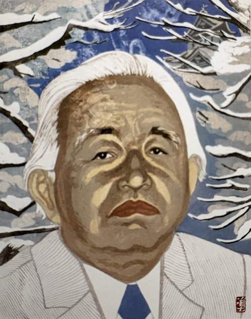 Portrait of Ishizaka Yojiro - Sekino Jun'ichiro  Catalogue woodblock print