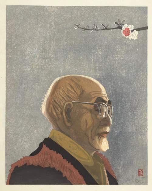 Sekino Jun'ichiro - Portrait of Shiga Naoya  thumbnail