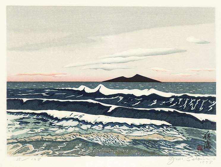 Sado (Rough Sea) - Sekino Jun'ichiro  Catalogue woodblock print