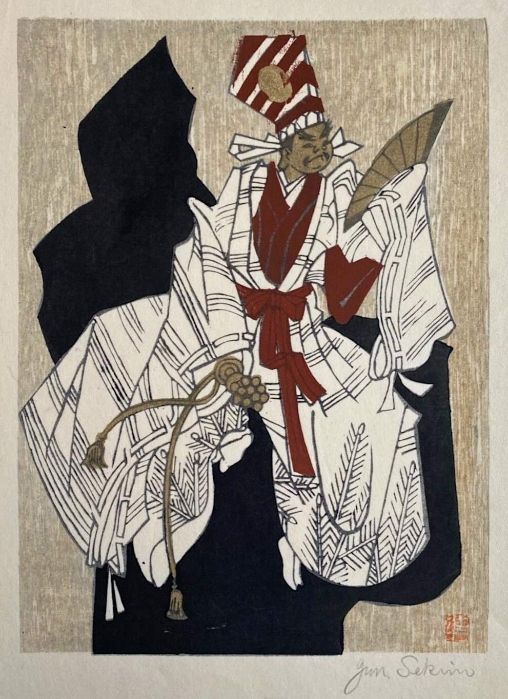 Sanbaso (Bunraku) - Sekino Jun'ichiro  Catalogue woodblock print