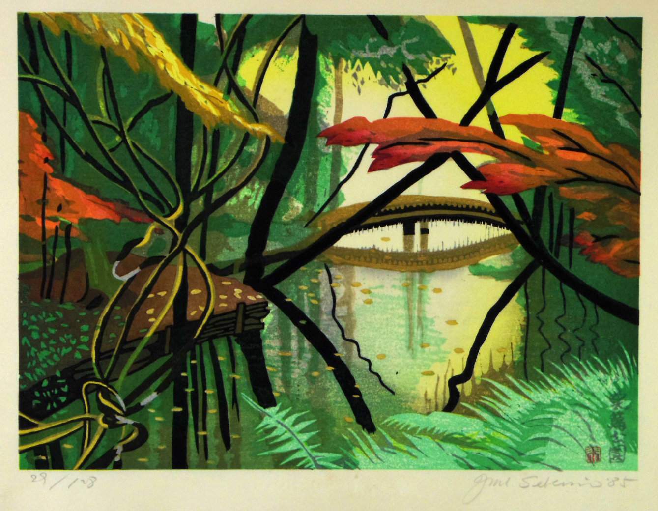 Saneatsu Park - Sekino Jun'ichiro  Catalogue woodblock print