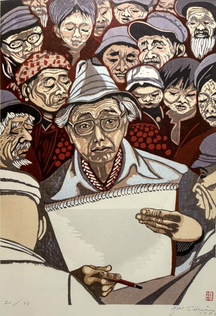 Self Portrait on the Silk Road - Sekino Jun'ichiro  Catalogue woodblock print