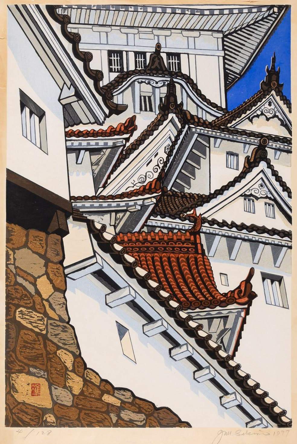 Shirasagi-jo - Sekino Jun'ichiro  Catalogue woodblock print