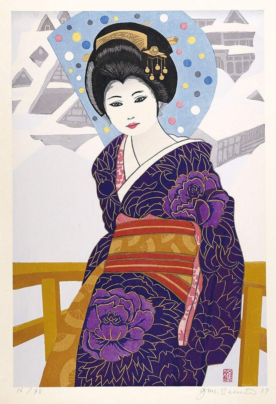 Snow Country - Sekino Jun'ichiro  Catalogue woodblock print
