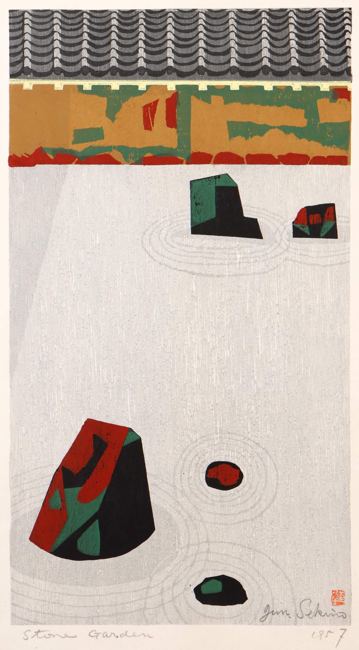 The Stone Garden - Sekino Jun'ichiro  Catalogue woodblock print