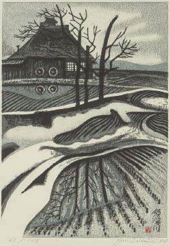 Sukagawa (Lingering Snow) - Sekino Jun'ichiro  Catalogue woodblock print