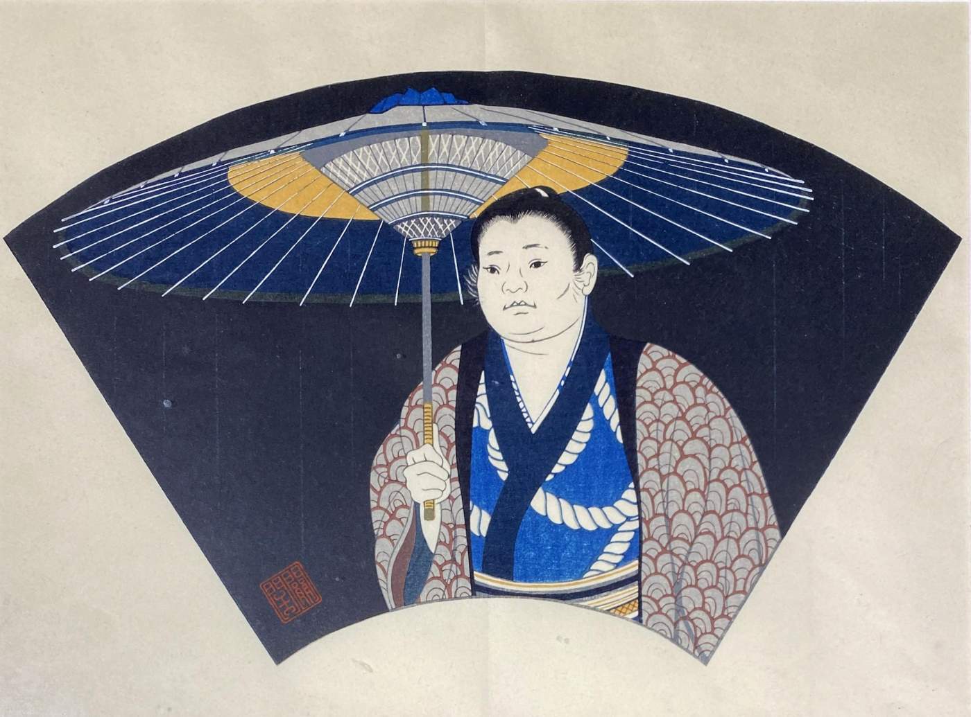 Sumo Wrestler - Sekino Jun'ichiro  Catalogue woodblock print