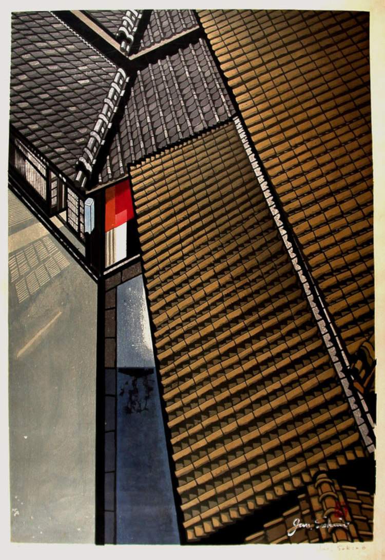 Sunset in Kyoto - Sekino Jun'ichiro  Catalogue woodblock print