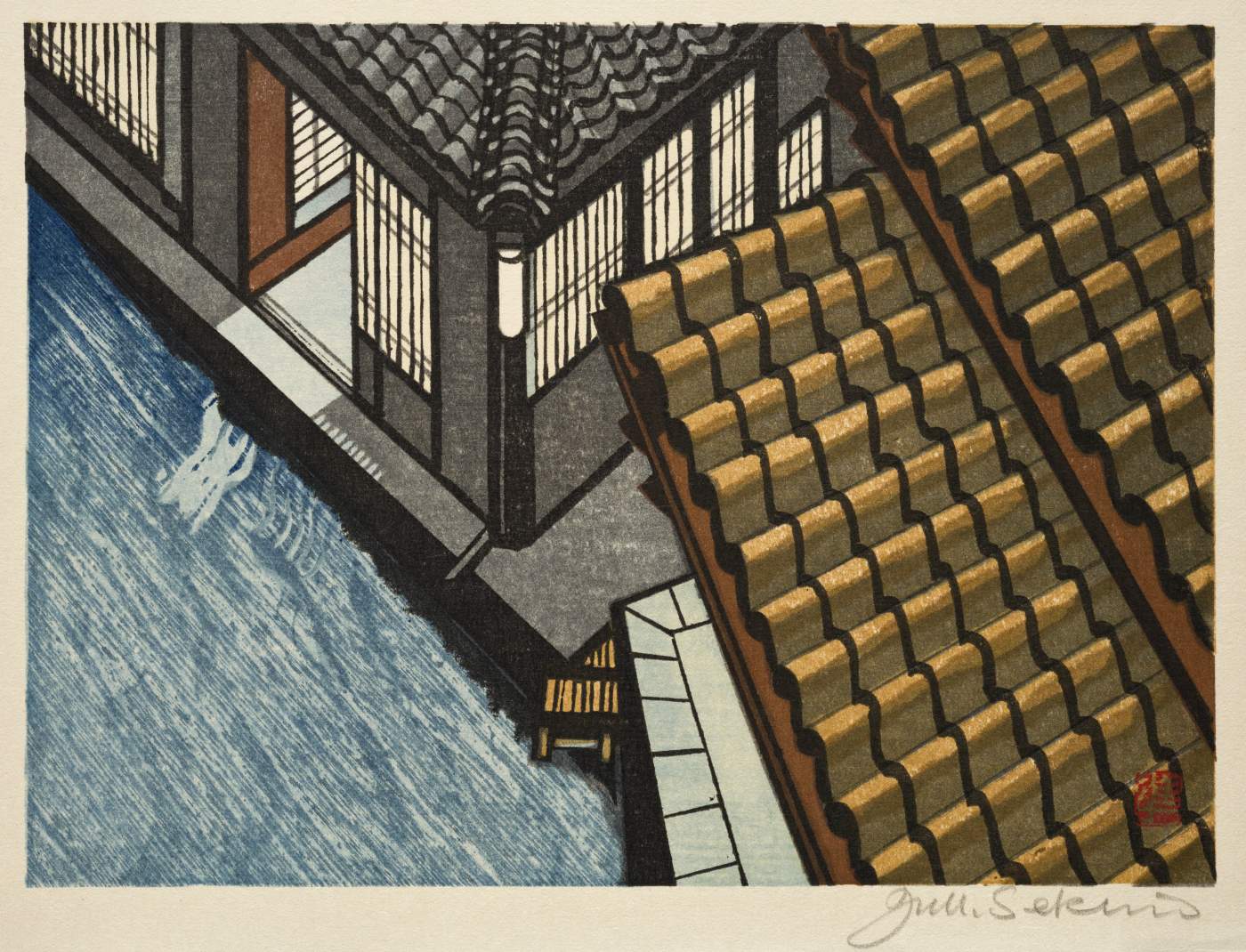 Takasegawa frontispiece - Sekino Jun'ichiro  Catalogue woodblock print