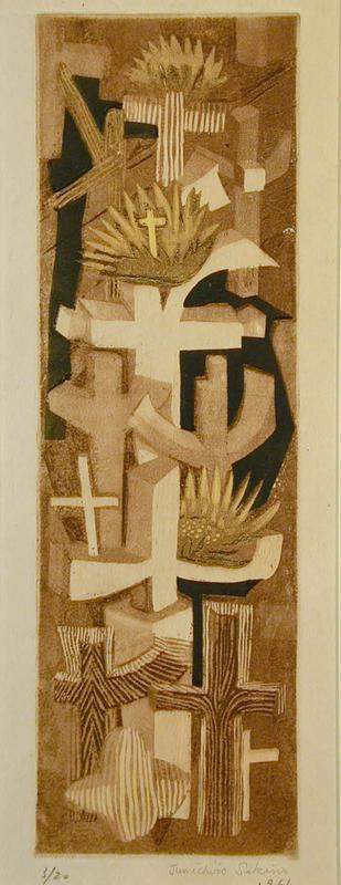 [A Tomb with Wings] - Sekino Jun'ichiro  Catalogue woodblock print
