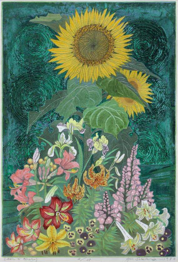 Young Sunflower - Sekino Jun'ichiro  Catalogue woodblock print
