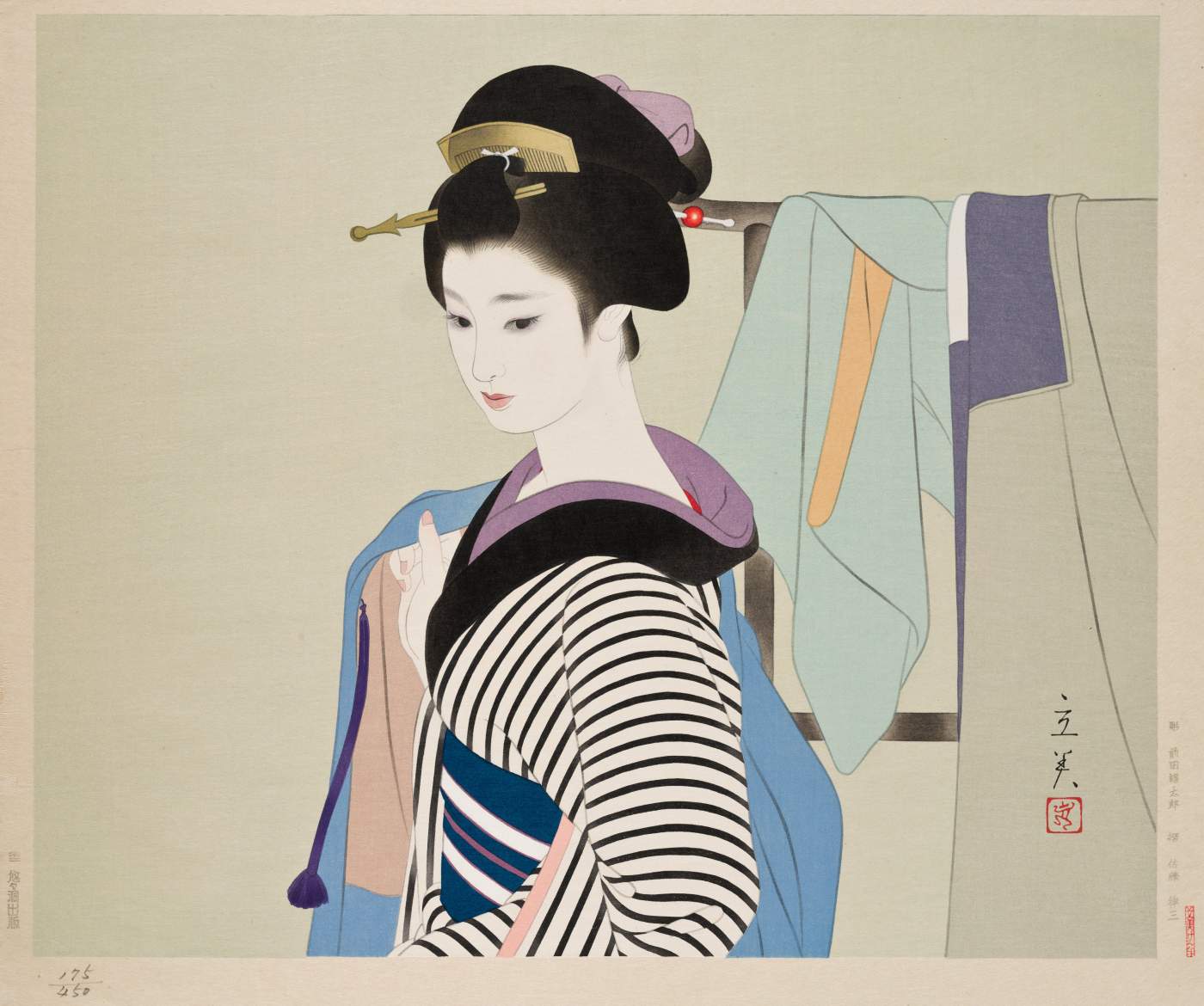 Haori - Shimura Tatsumi Catalogue woodblock print