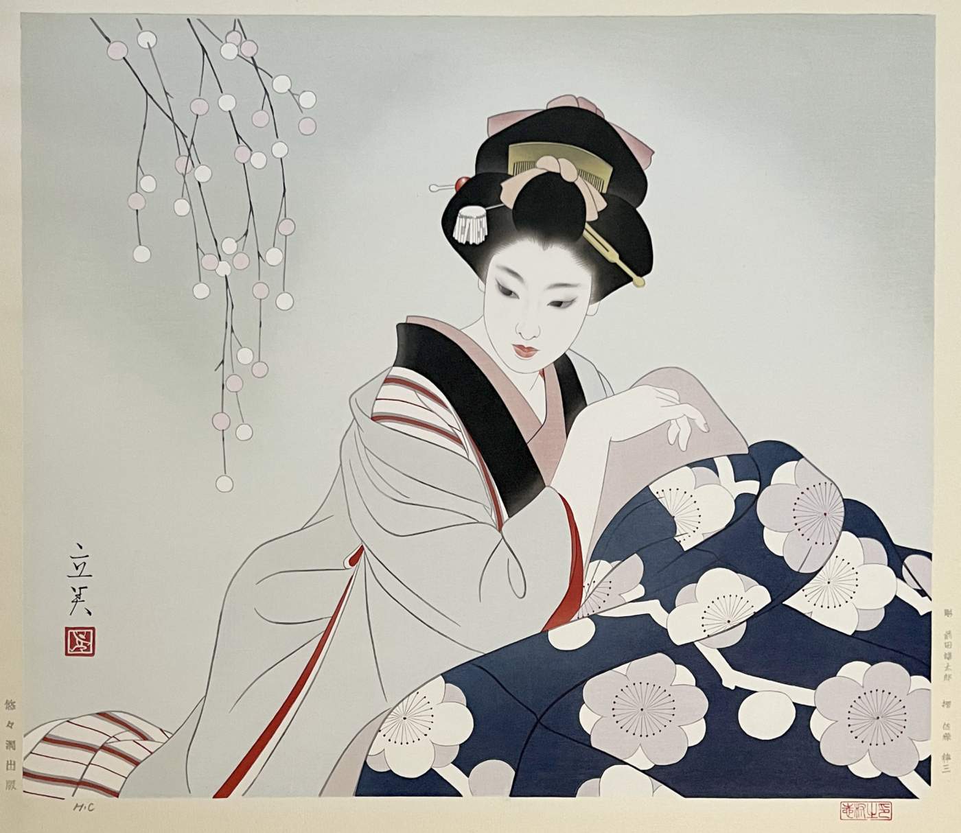 Kotatsu (Japanese Warmer) - Shimura Tatsumi Catalogue woodblock print