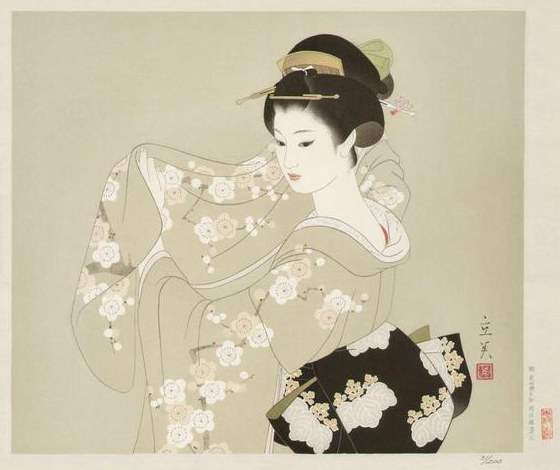Tamoto (Sleeve) - Shimura Tatsumi Catalogue woodblock print
